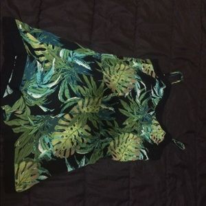 Leaf print romper